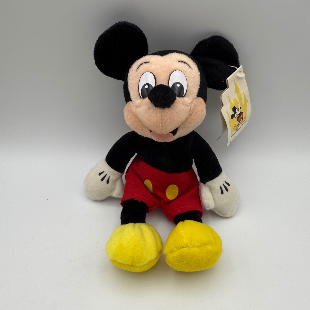 Vintage Walt Disney World Mickey‎ Mouse Bean Bag Plush Toy with Tags